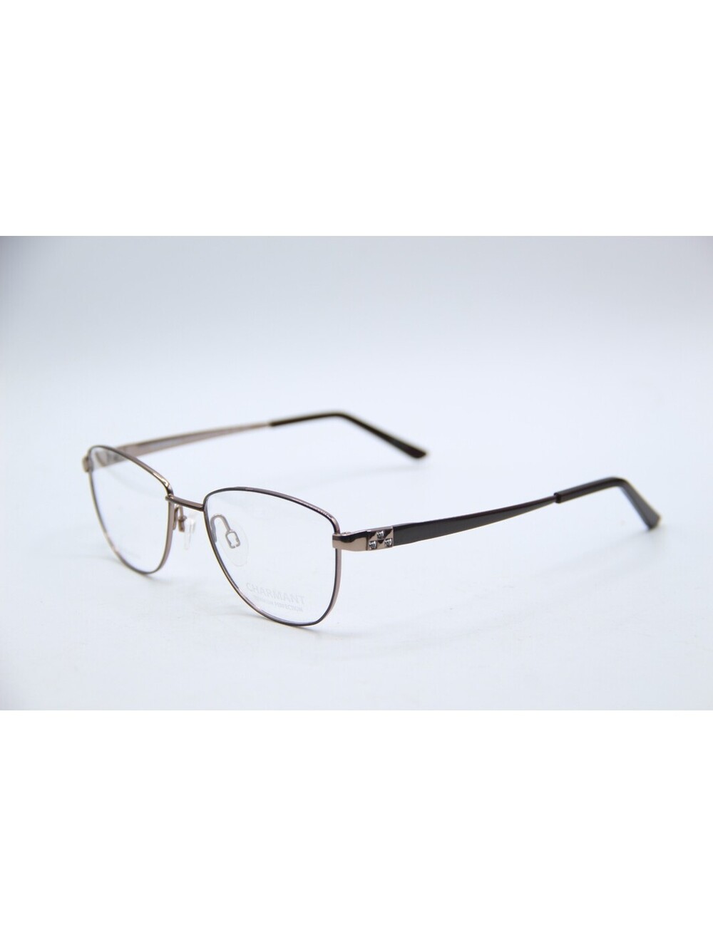 Charmant Titanium Perfection Ch29220 Br Brown Authentic Eyeglasses 52-17